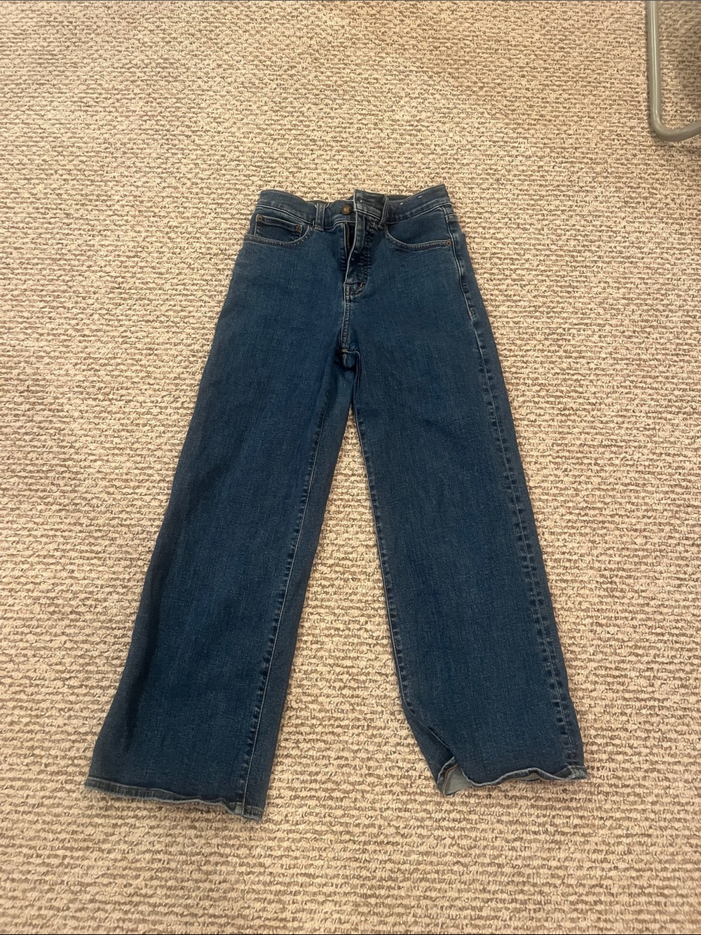 Madewell Dark Blue High-Rise Wide-Leg Jeans